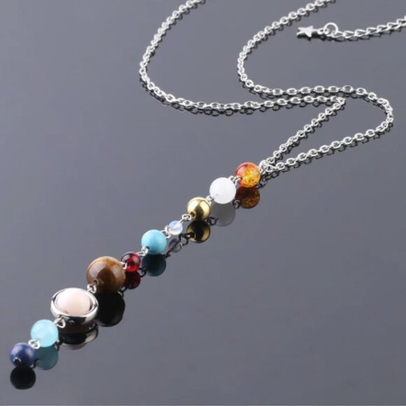 Solar System Aligned Planet/Star Science Necklace - Picture 2 of 9